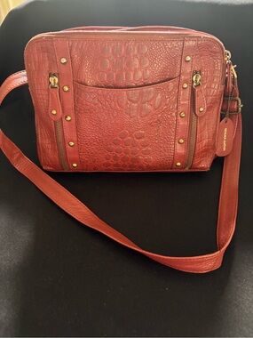 Genuine Leather Red Crossbody Bag